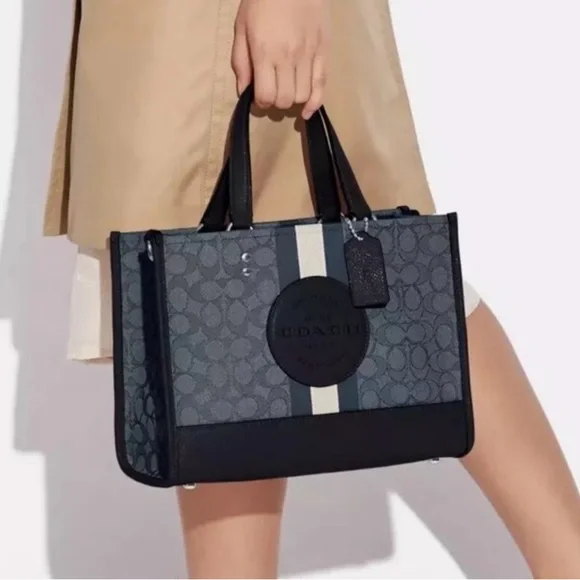 Coach Blue Dempsey Signature Tote 22 Bag - Picture 3 of 13